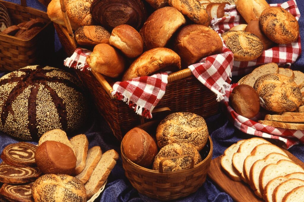 An assortment of baked breads